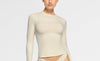 Skims Cotton Jersey Long Sleeve T-Shirt in Bone | Size M Medium | NEW