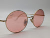 Ray-Ban RB1970 Oval Sunglasses Gold Frame Pink Evolve Lens 54-19-145 w/ Case