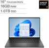 Dell 16 in FHD+ Touch Ryzen 7 250 16GB DDR5 1TB SSD Radeon W11 Home Black