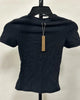 Skims Cotton Jersey Short Sleeved Tee - Soot - Size XS