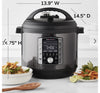Instant Pot Pro 10-in-1 6 Quart Pressure Cooker Slow Cooker Black - New