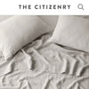 🆕 The Citizen Stonewash Linen Sheet Set Queen Solid Sand (4 Pieces)