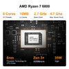 NEW Geekom A6 Mini PC AMD Ryzen 7 6800H 1TB SSD 16GB