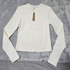 Skims Cotton Jersey Long Sleeve T-Shirt - Size Medium M - Marble White - NEW