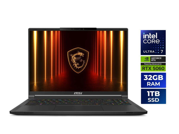 MSI - Stealth 16 AI - 16 in - RTX 5060 - Intel Ultra7-255H - 32GB DDR5 - 1TB SSD