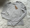 NWT SKIMS Cotton Jersey Long Sleeve T-Shirt | Size XS | Light Heather Grey | NEW
