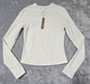 Skims Cotton Jersey Long Sleeve T-Shirt | Size S Small | Marble White | NEW