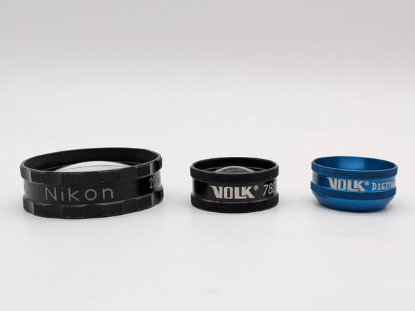 Volk Ophthalmic Lens Set 78D Double Aspheric + Digital Wide Field + Nikon 20D