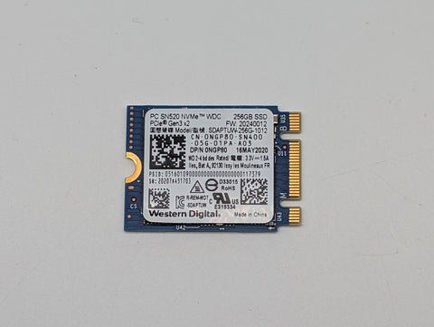 Western Digital PC SN520 256GB PCIe 3.0 NVMe 2230