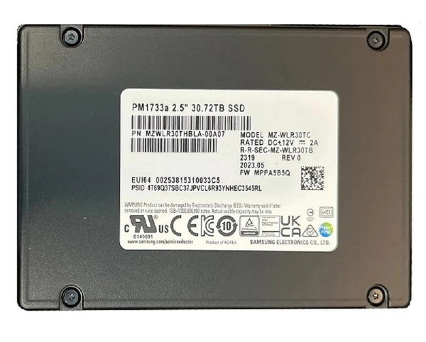 Samsung PM1733A 30.72TB NVMe PCIe 4.0 x4 U.2 2.5in SSD MZ-WLR30TC