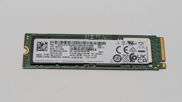 MZVLB2T0HALB SAMSUNG PM981A 2TB NVME M.2 SSD SOLID STATE DRIVE MZ-VLB2T0B