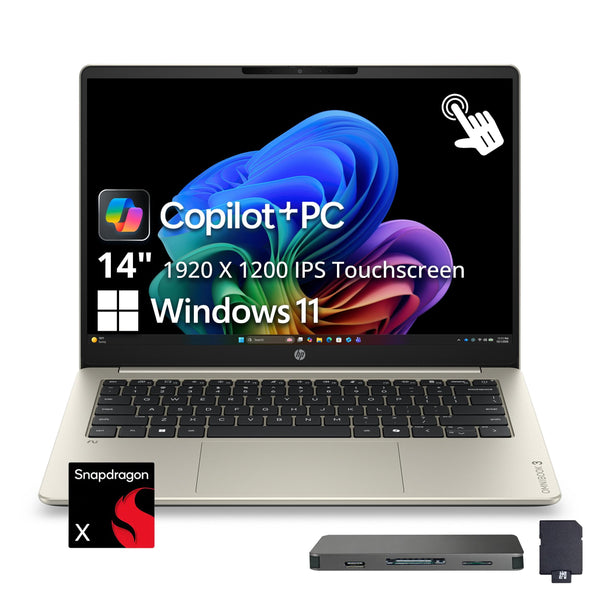 HP - Upgraded - OmniBook 3 - 14 in 2K Touchscreen - Snapdragon X - 16GB 1TB SSD