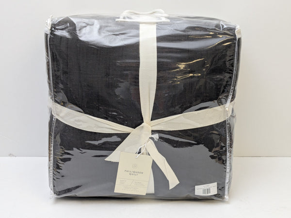 The Citizenry Organic Cotton Gauze Quilt Full/Queen Size - Charcoal