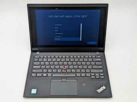 Lenovo ThinkPad X1 Carbon 5th Gen 14 FHD I7-7600U 512GB SSD 16GB W10P Webcam FPR