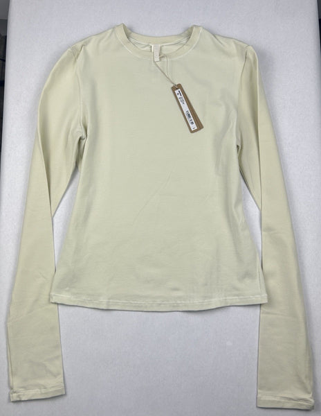 SKIMS Cotton Jersey Long Sleeve T-Shirt - Bone - XS