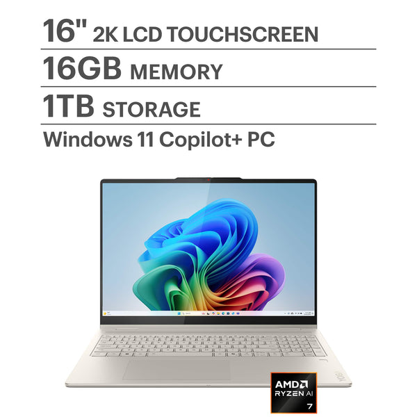 Lenovo - Yoga 7 2-in-1 - Copilot+ - 16 in Full HD LCD Ryzen AI 7 350 1TB SSD