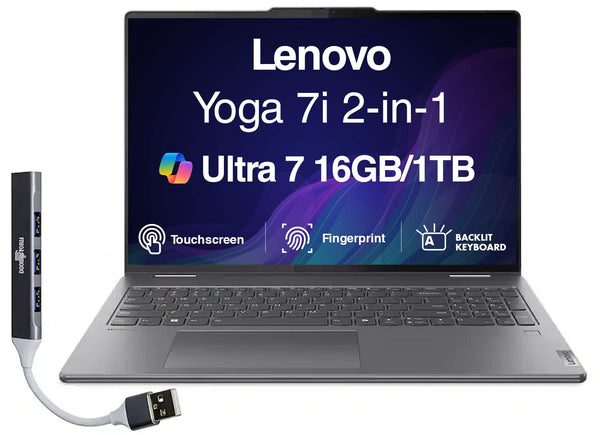 Lenovo - Upgraded - Yoga 7i 2-in-1 16.0 WUXGA Intel Ultra 7 155U 16GB RAM 1TB