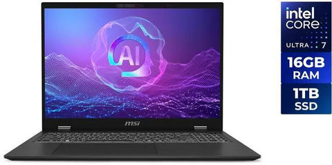MSI Prestige 16 in Core Ultra 7 256V 16GB RAM DDR5 8533 1TB NVMe SSD W11 Home