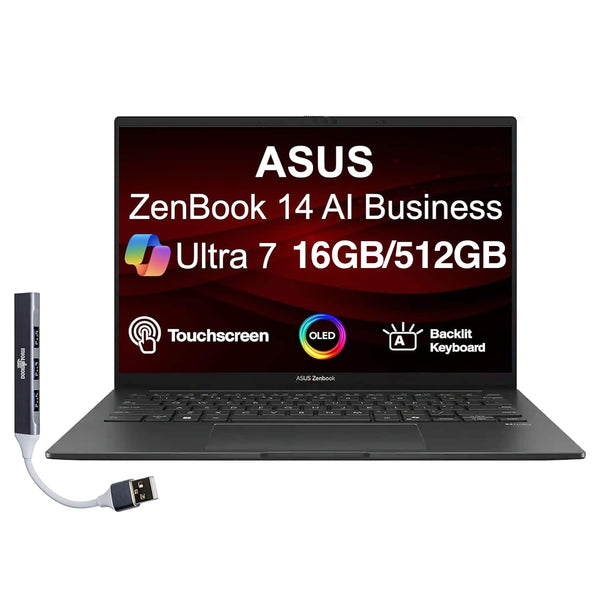 ASUS - Zenbook 14 14.0 WUXGA Display Ultra 7-255H 512GB SSD Intel Arc 16GB RAM
