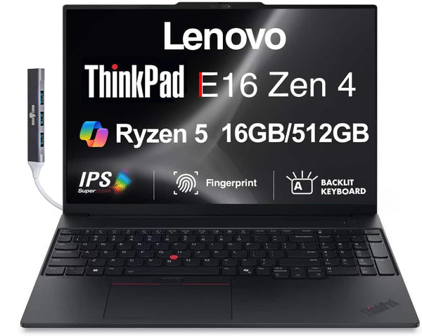 Lenovo - Upgraded - ThinkPad E16 16.0 WUXGA AMD Ryzen 5 230 16GB DDR5 512GB M.2