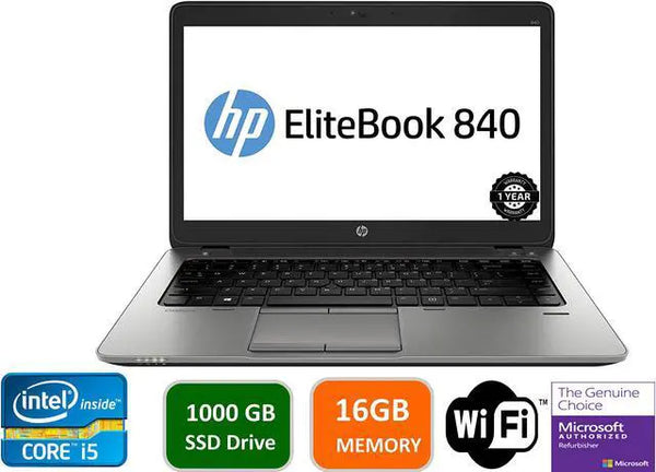 HP EliteBook 840 G3 Business 14 in Anti-Glare FHD i5-6200U 16GB DDR4 1TB SSD
