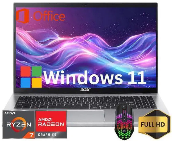 Acer Aspire Go 15.6 in Full Business Ryzen 7 7730U 16GB RAM 512GB SSD Lifetime
