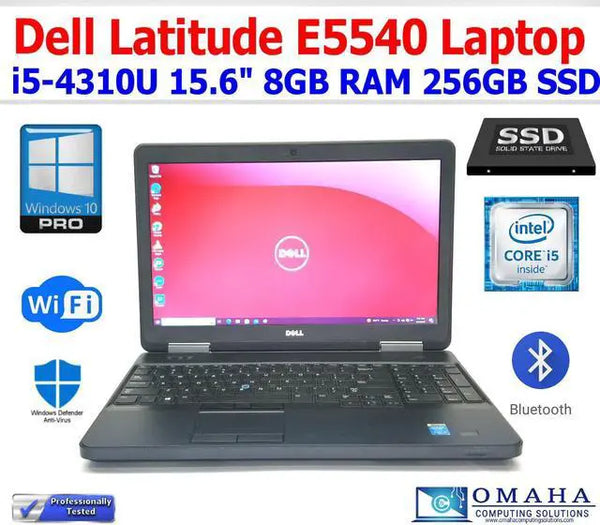 DELL LATITUDE E5540 i5-4310U 8GB RAM 256GB SSD / 15.6 in W10 Pro EXTRAS