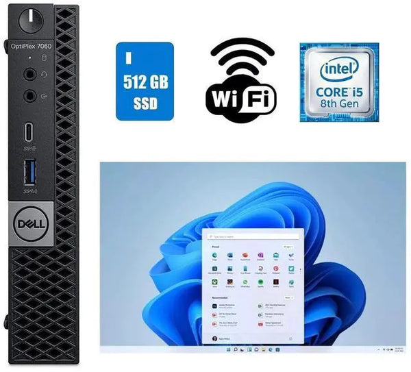 Dell OptiPlex 7060 Micro Core i5 Desktop PC 16GB RAM 512GB SSD W11 Pro