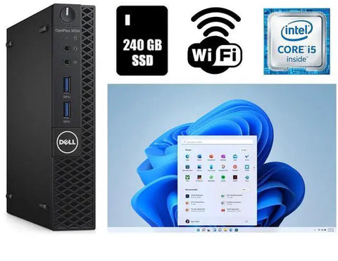 Dell OptiPlex 3050 Micro Core i5 Desktop 16GB RAM 240GB SSD W11 Pro i5-7500T