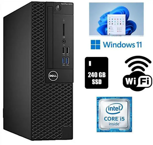 Dell OptiPlex 3050 SSF Core i5 Desktop 16GB RAM 240GB SSD W11 Pro i5-7500T