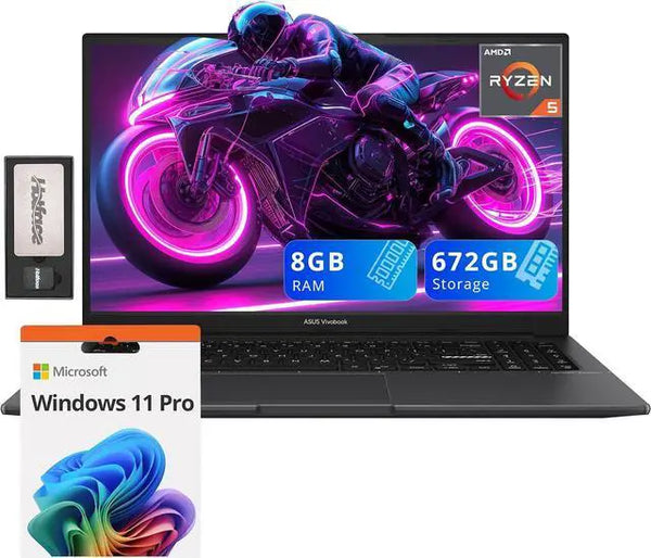 ASUS VivoBook S15 Slim 15.6 in FHD Display Ryzen 5-5600H 8GB RAM 672GB RAM