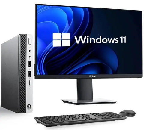 HP ProDesk 600 G5 Mini i5-9500T 8GB RAM 128GB SSD 22 in Monitor AX210 Mini