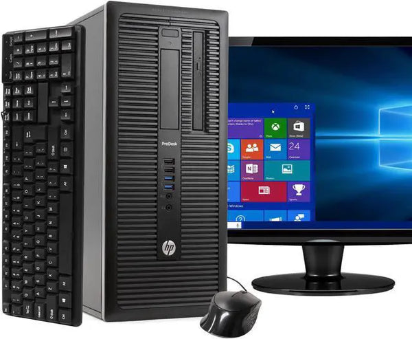 HP ProDesk 600G1 Tower Intel i5 Gen 4 16GB RAM 240GB SSD Hard Drive W10 Pro 22in