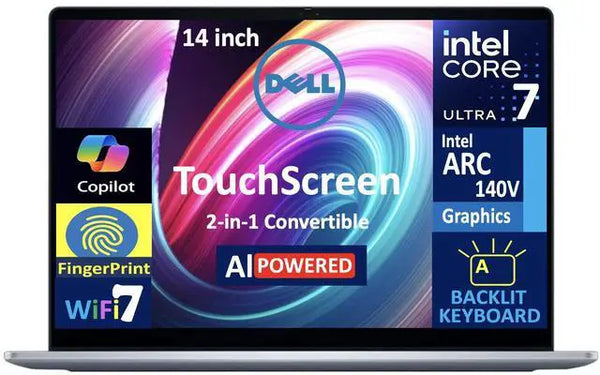 Dell 14 Plus AI Business 2-in-1 14.0 in WUXGA Intel Ultra 7-256V 16GB LPDDR5X