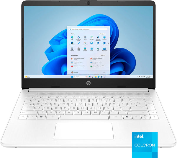 HP - 14 in - Intel Celeron N4500 2021 - 4GB Memory - 64GB eMMC - Snowflake White