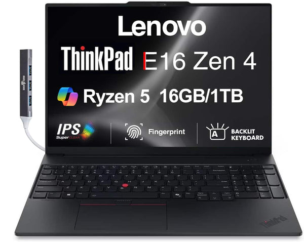 Lenovo - Upgraded - ThinkPad E16 16.0 WUXGA AMD Ryzen 5 230 16GB DDR5 1TB PCIe