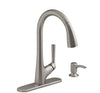 KOHLER Elmbrook Pull-Down Kitchen Faucet w/ Soap Dispenser Vibrant Stainless