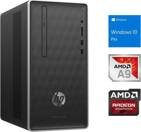 HP Pavilion 590 Desktop AMD A9-9425 16GB RAM 512GB SSD DVDRW W10 Pro