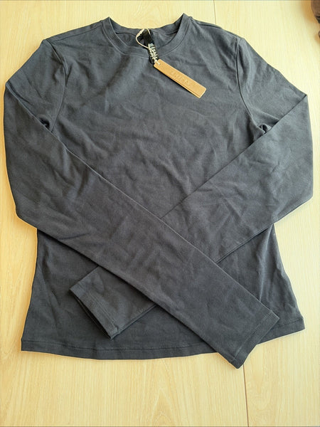 Skims Cotton Jersey Long Sleeve T-Shirt AP-TSH-0647 Soot Medium