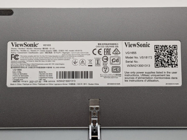ViewSonic VG1655 15.6 1080p Portable IPS Monitor USB-C Mini HDMI Used