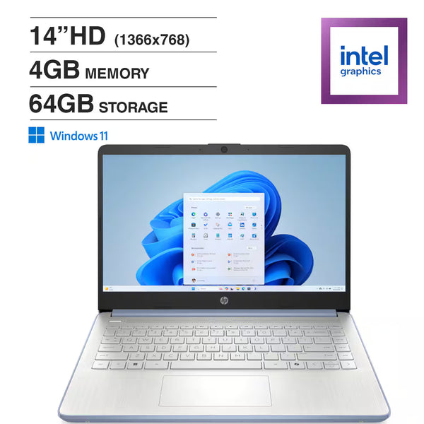 HP - 14 B96RKUA#ABA /Celeron N4500/4GB/64GB eMMC SSD/14.0 in HD 4GB RAM