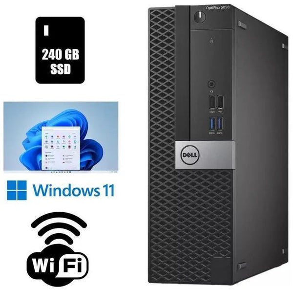 Dell OptiPlex 5050 SSF Desktop 16GB RAM 240GB SSD W11 Pro Fast Ready i3-7100