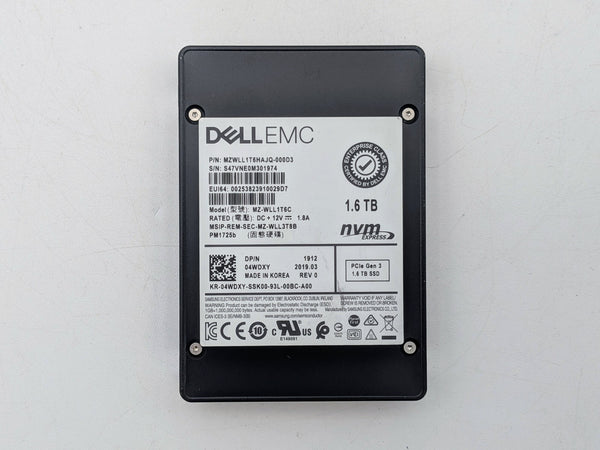 Dell 4WDXY 1.6TB TLC NVMe 2.5