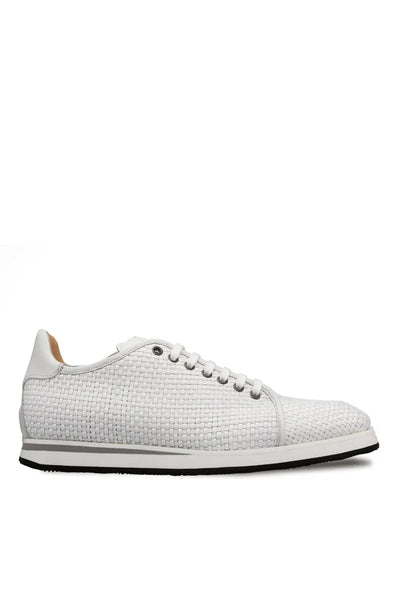 Mezlan A20301 Woven Calfskin Leather Sneakers Black/White Men's Size 12 NWOB