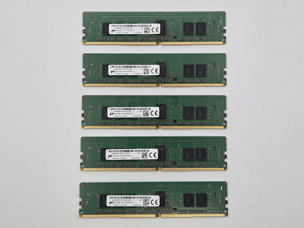 20GB LOT OF 5 x 4GB Micron 1Rx8 PC4-2400T 2400MHz ECC Server RAM MTA9ASF51272PZ