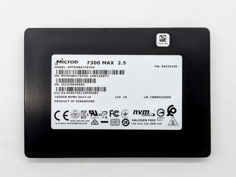 NEW MICRON 7300 MAX 2.5 MTFDHBE1T6TDG-1AW1ZABYY MTFDHB1T6TDG 1600 GB NVME GEN3