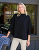 Frank & Eileen Effie Long-Sleeve Funnel Neck Triple Fleece Capelet S Small Black