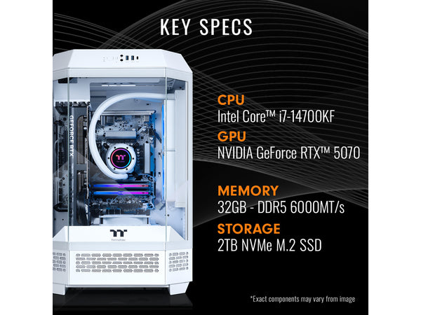 Thermaltake LCGS Reactor i1470S Intel i7 14th Gen 5070 12GB RTX 32GB 2TB White B