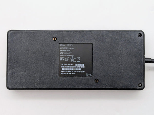 Dell MC62X Thunderbolt WD19TB K20A001 Docking Station w/ 180W Power Adapter