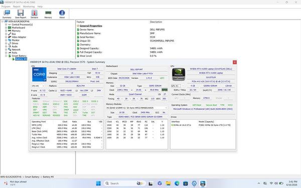 Dell Precision 5570 15.6 i7-12800H RTX A1000 32GB 1TB Workstation Grade D